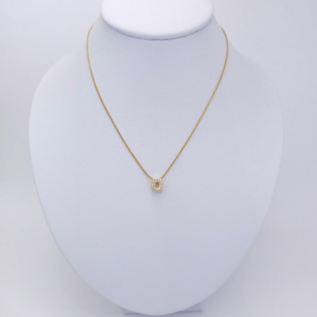 Collar Inicial Burbuja Dorado con Zirconias