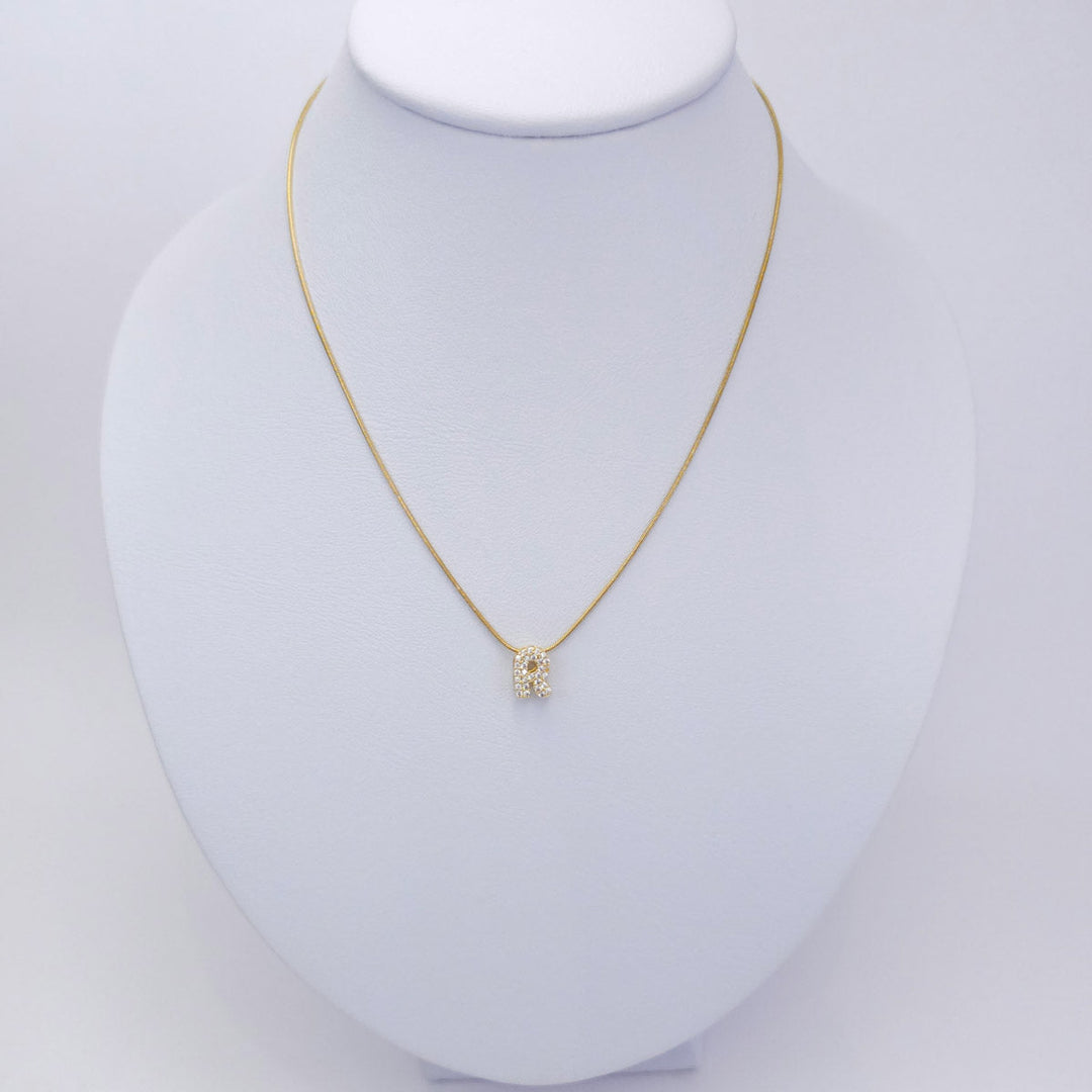 Collar Inicial Burbuja Dorado con Zirconias