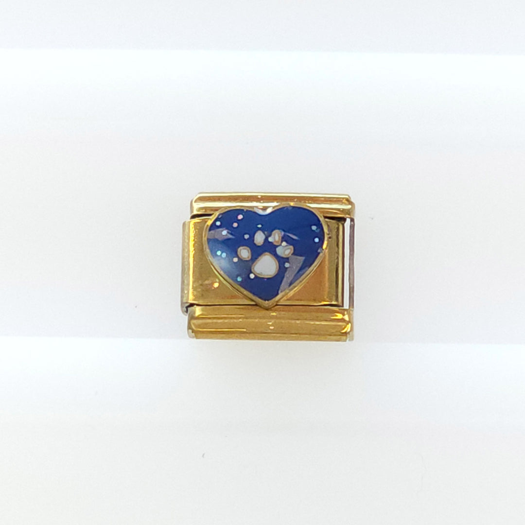 Charm Corazón Azul y Huella