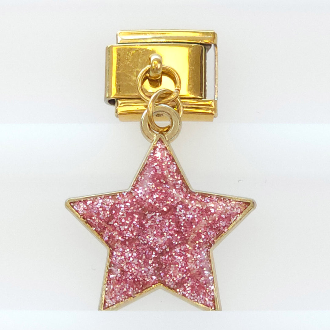 Charm Estrella Rosa Colgando