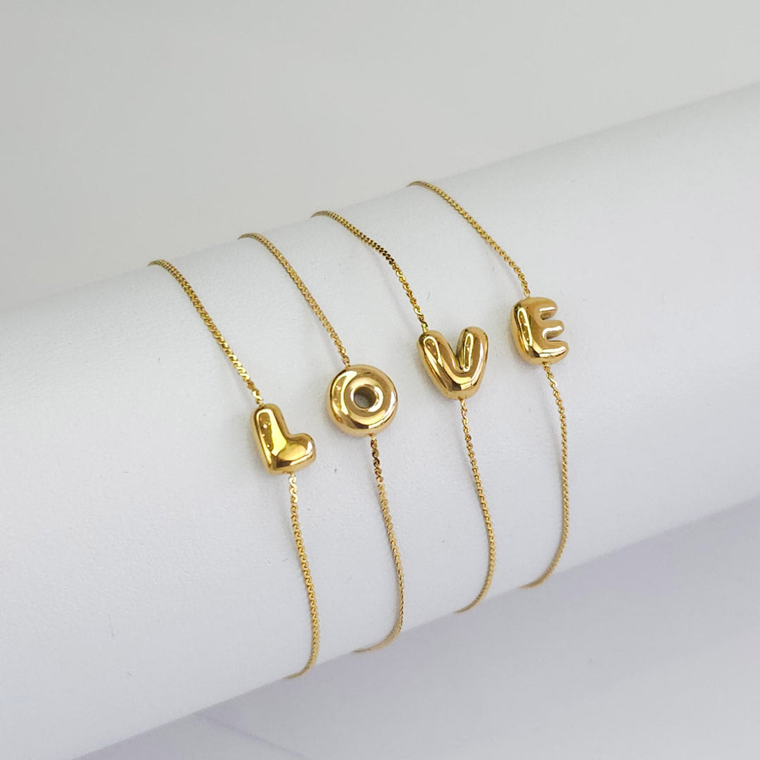 Pulsera Inicial Burbuja Dorada 