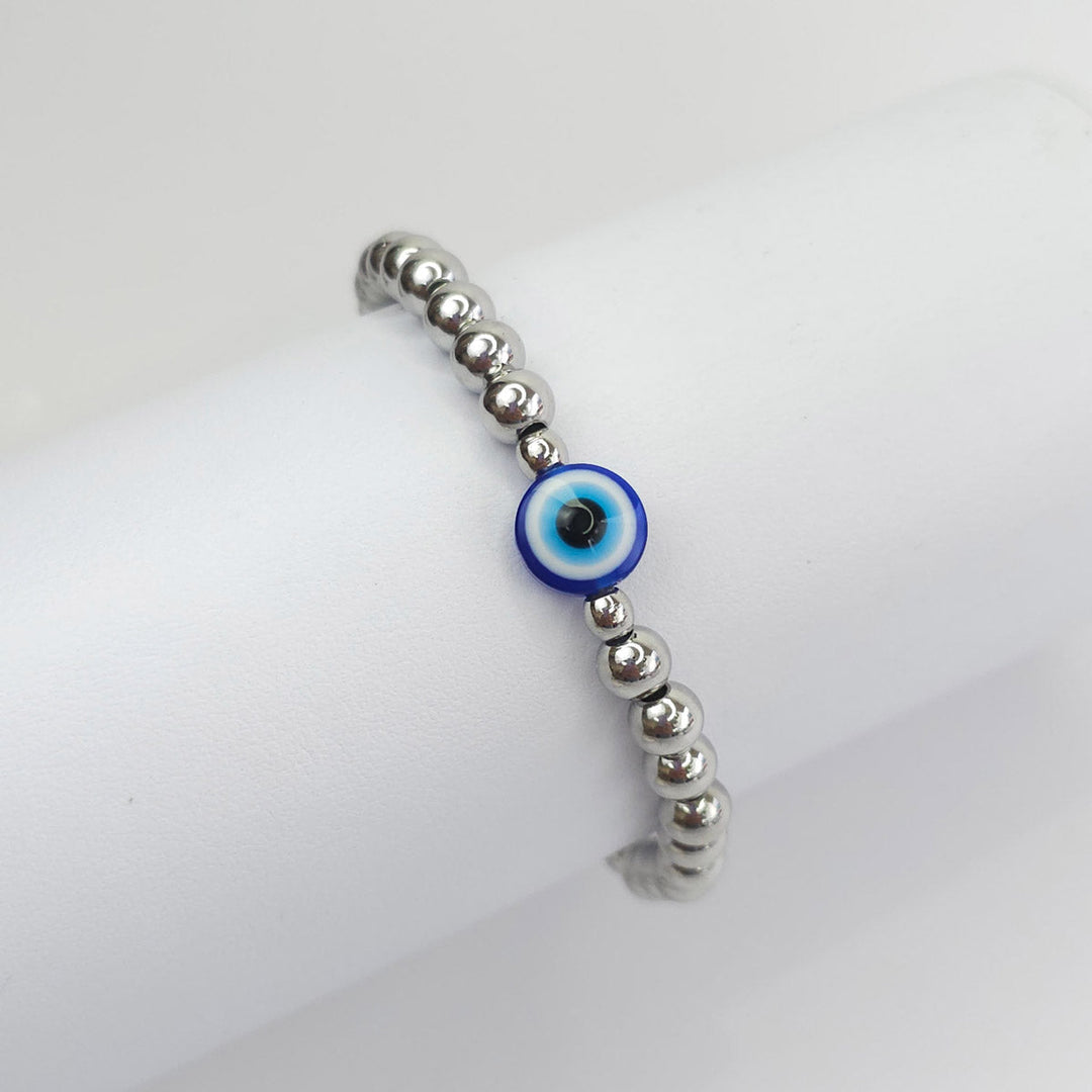 Pulsera Bolitas con Ojo Turco
