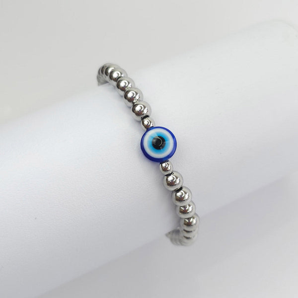 Pulsera Bolitas con Ojo Turco