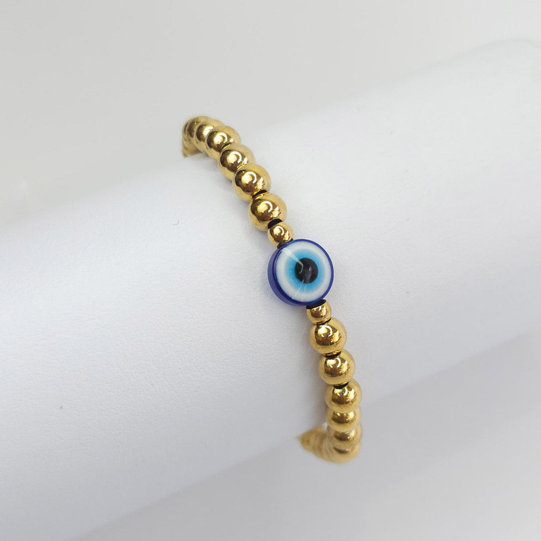 Pulsera Bolitas con Ojo Turco