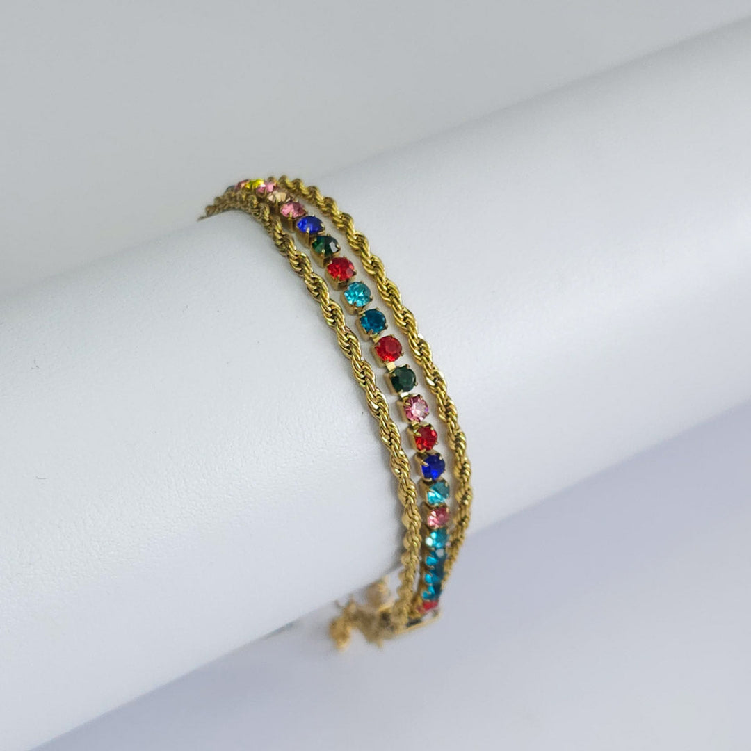 Pulsera Triple con Brillantes 