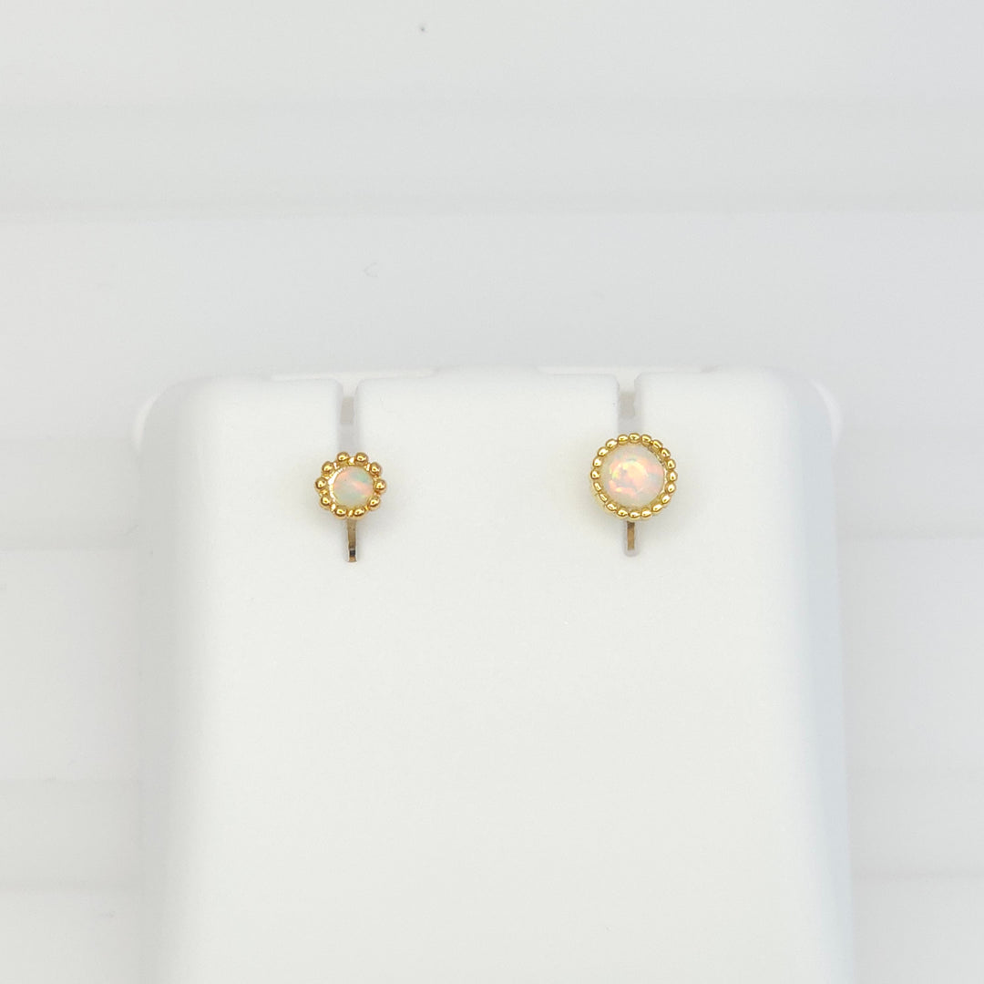 Broquel Bolitas y Cristal Perlado Dorado