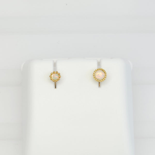 Broquel Bolitas y Cristal Perlado Dorado