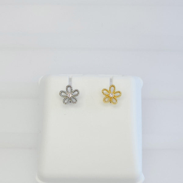 Broquel Flor con Zirconia