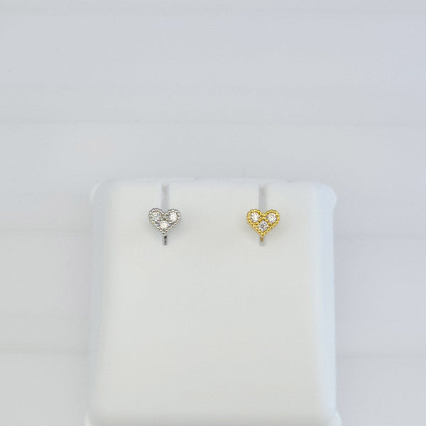 Broquel Corazón con Zirconias y Bolitas 