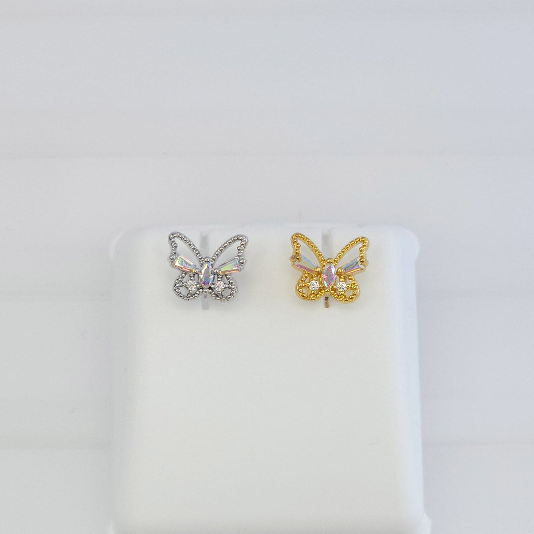 Broquel Mariposa con Bolitas y Zirconias 