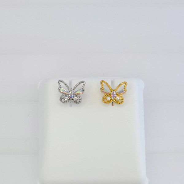 Broquel Mariposa con Bolitas y Zirconias 