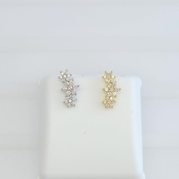 Broquel Racimo de Flores con Zirconias 