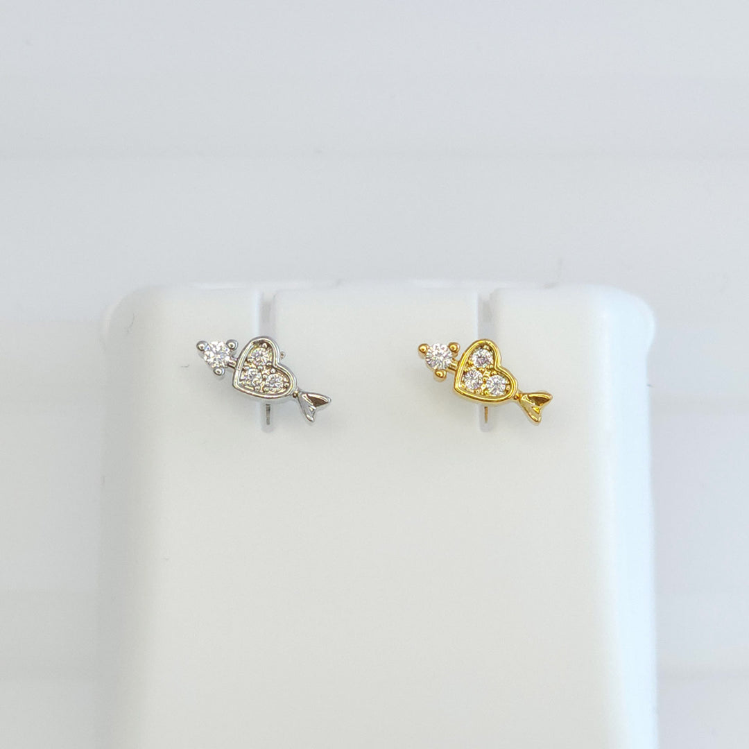 Broquel Corazón Flechado con Zirconias