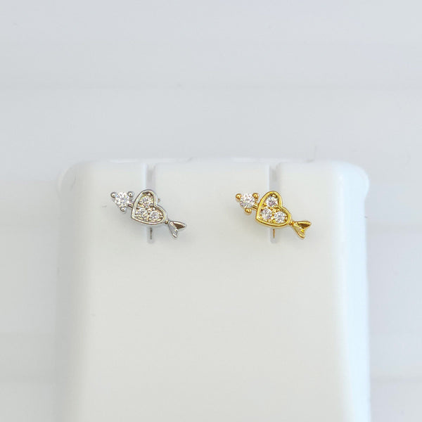 Broquel Corazón Flechado con Zirconias