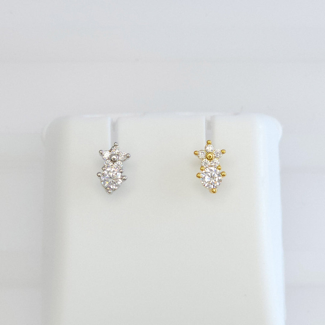 Broquel Flor y Círculo con Zirconias 