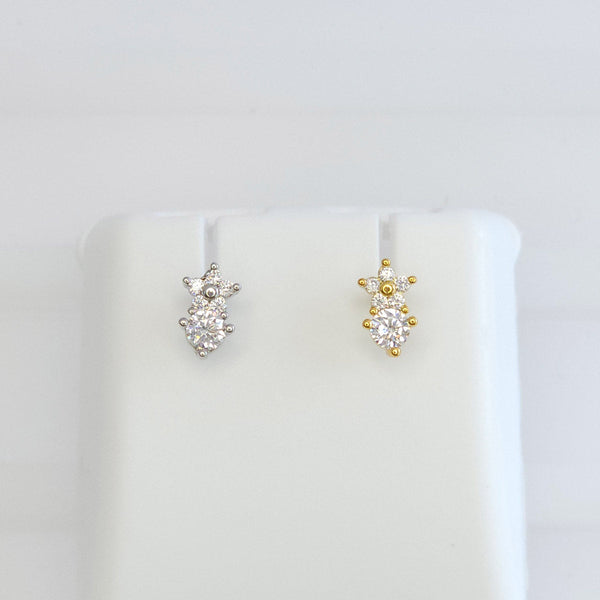 Broquel Flor y Círculo con Zirconias 