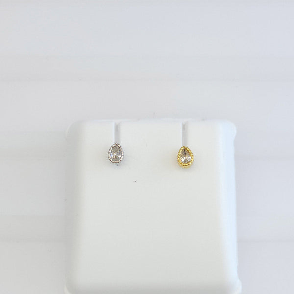 Broquel Gota con Zirconia y Bolitas 