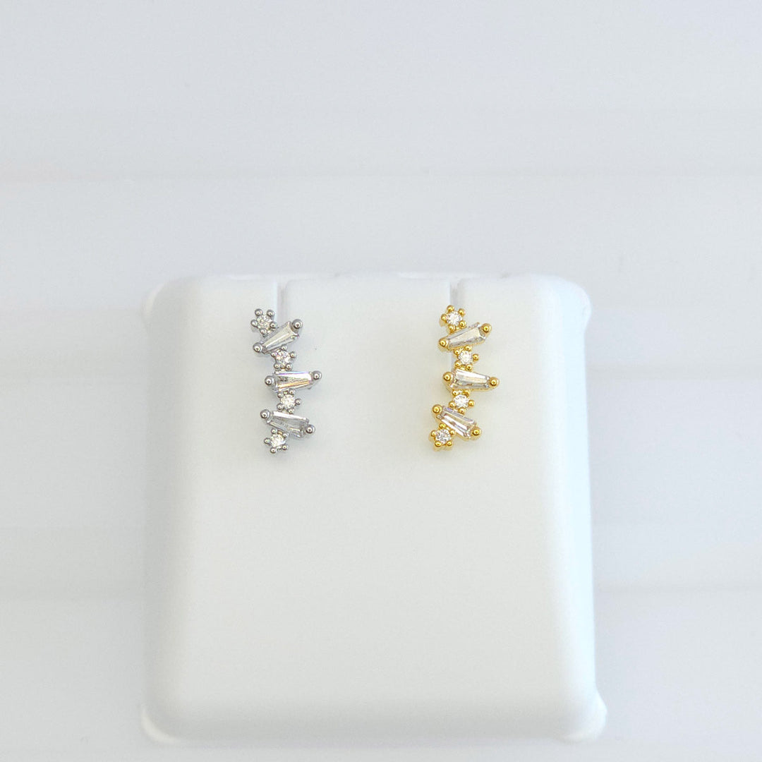 Broquel Rectángulos Baguette con Zirconias